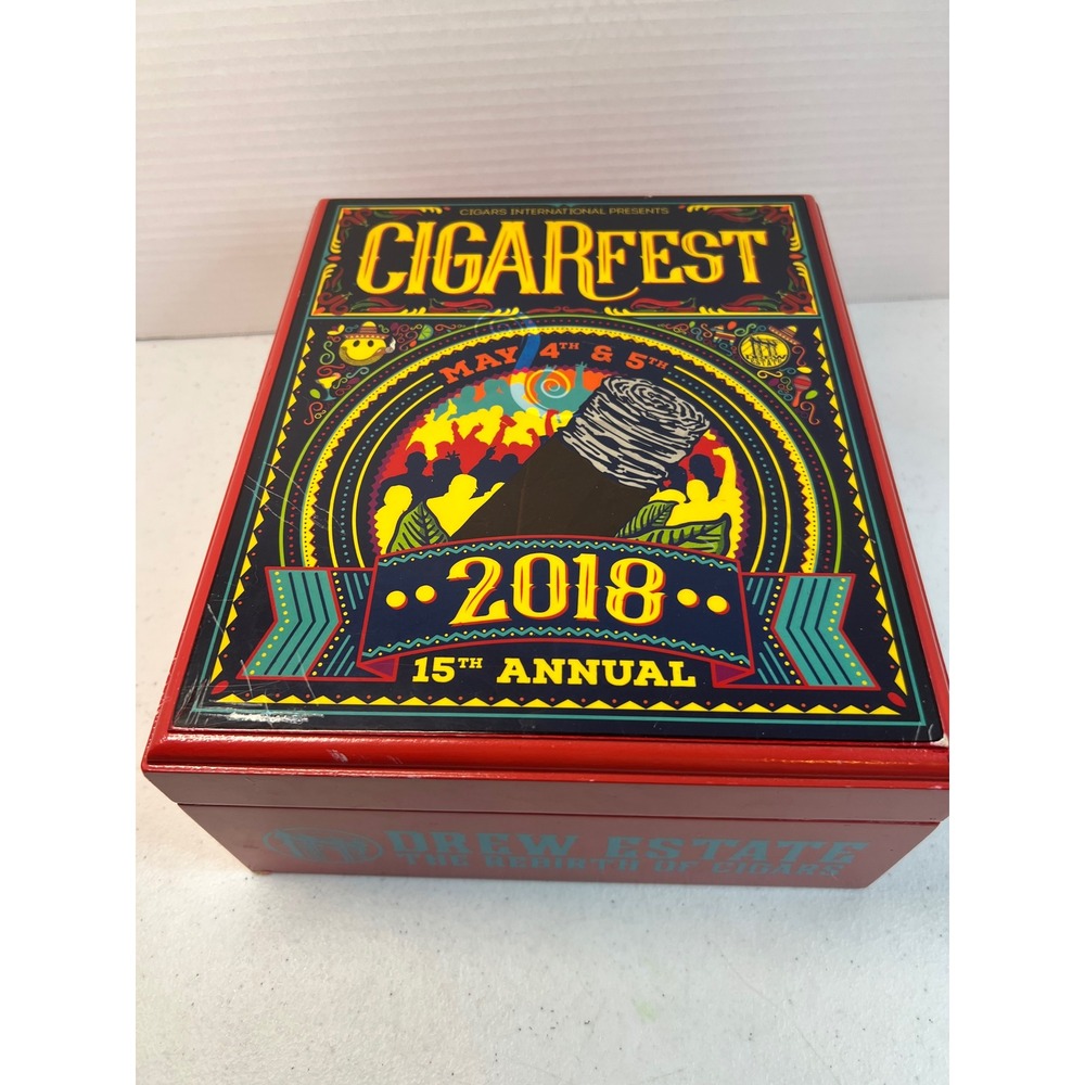 Cigars International Cigarfest 2018 15th Annual Wooden Box Drew Estate Red